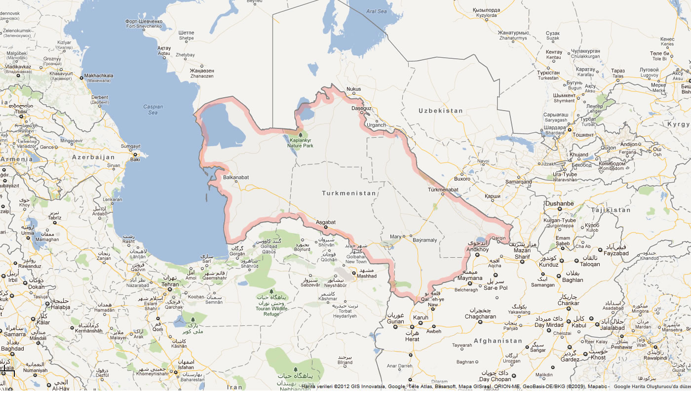 carte du turkmenistan